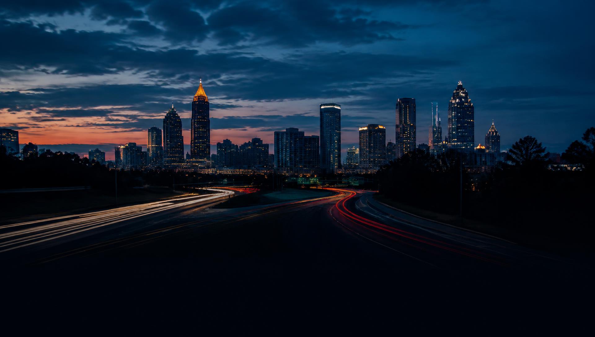 Atlanta skyline at dusk